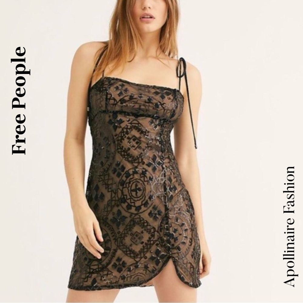 Free People Black Lace Mini Dress